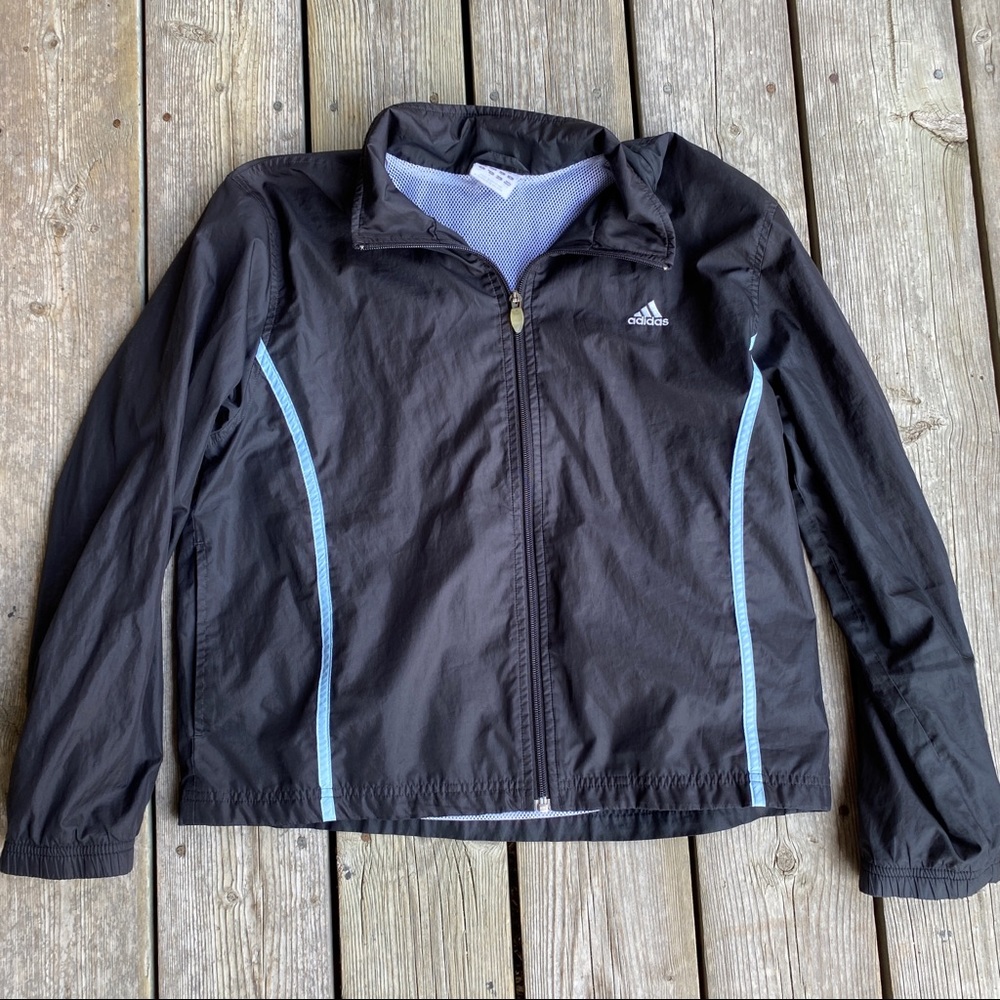 Adidas Classic Black Windbreaker Jacket